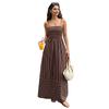 Women Striped Print Spaghetti Strap Maxi Dress Casual Summer Sleeveless Backless Vacation Dresses