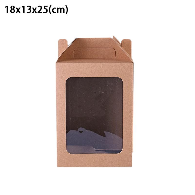 Tote Bags Gift Boxes Holiday Transparent Window Display Stylish Packaging Gift Kraft Paper Bags