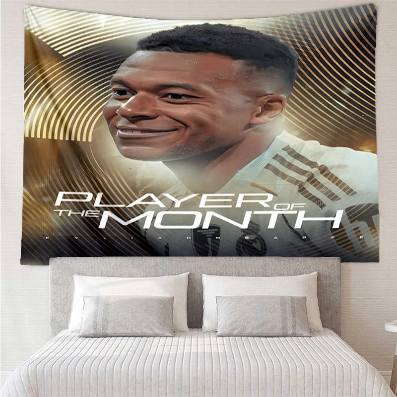 Kylian Mbappé Tapestry for Bedroom Aesthetic Classroom Tapestries Wall Hanging for Living Room Dorm Office,Ideal Creative Gift