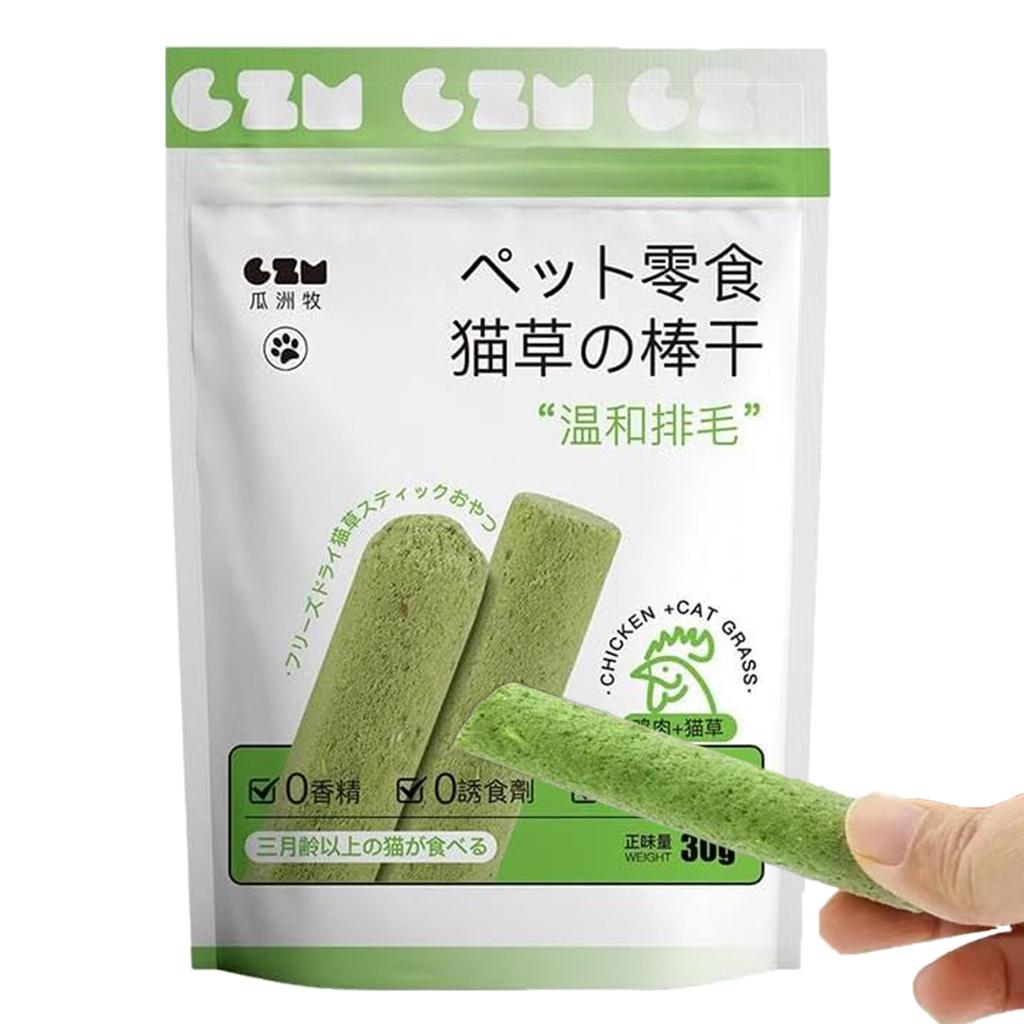 1 boks Cat Grass Chew Stick slipestang Biteleke Tennrenser Naturlig gress Molar Rod for Cat Innendørs reisekattunge