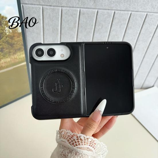 Foldable Phone Protection Faux Leather Magnetic Case for IPhoneDuo 2026, Slim PC Cover Protective with Anti-Yellowing, Precise Cutouts, Ultra-Thin