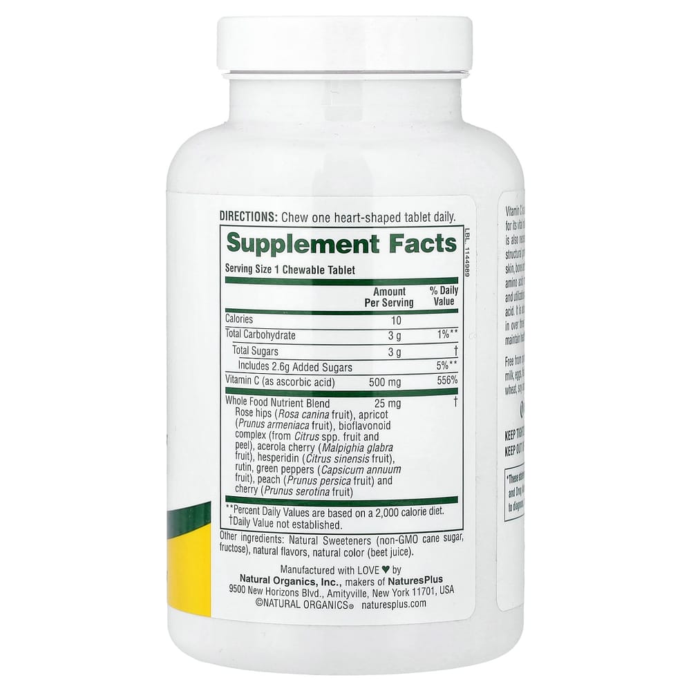 Nature's Plus Lovites Chewable Fruit Vitamin C 500mg 90 Tablets