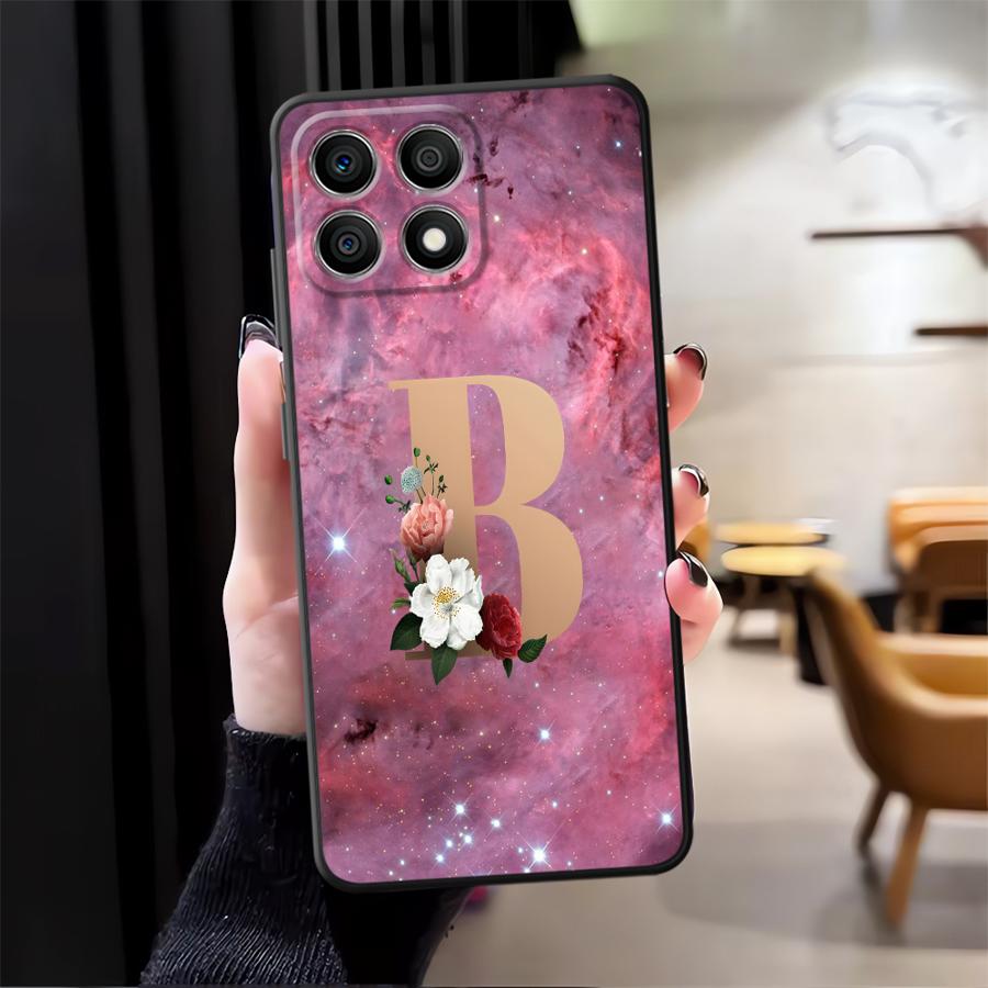 Funda Phone Cover Case for Honor Magic5Lite 8X X9a 90 X8 200 400 Lite X5b X6 X7 70 Flower Name Letter A B
