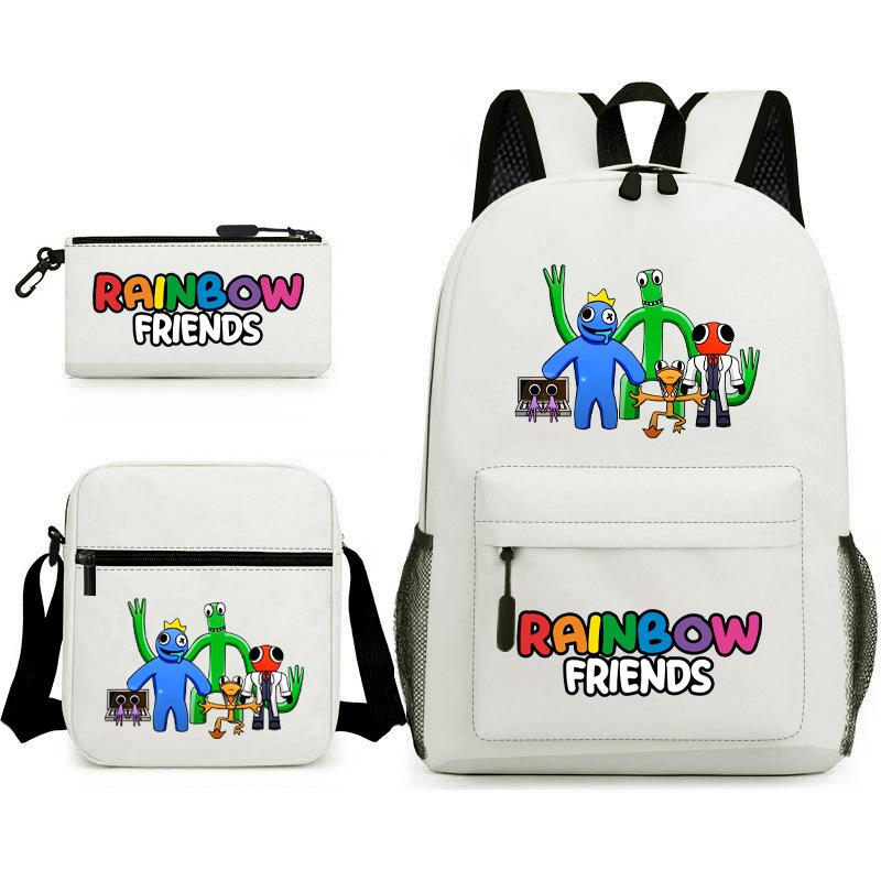 Rainbow Friends Surrounding Backpack Elementary School Student Starry Sky School Bag Three-piece Set
