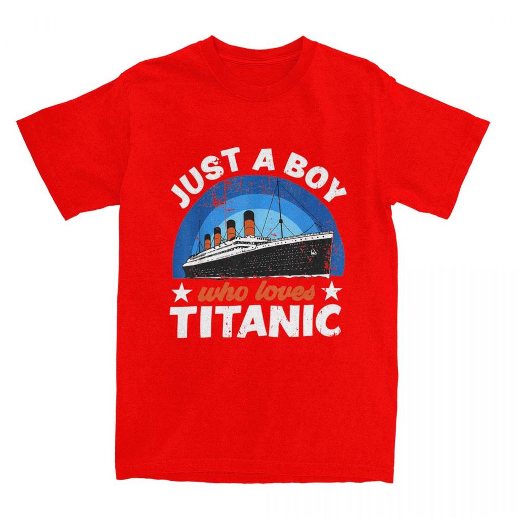 For Boys Who Just Love The RMS Titanic T-Shirt Men Women Funny Humor 100% Cotton Tee Shirt Round Collar Short Sleeve Summer Tops