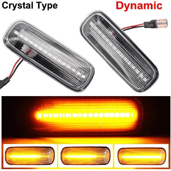 Turn Signal Lamp Led Front Fender Side Marker Light Compatible with Honda Civic CRV Ballade Domani Prelude Partner Orthia Integra (Crystal)