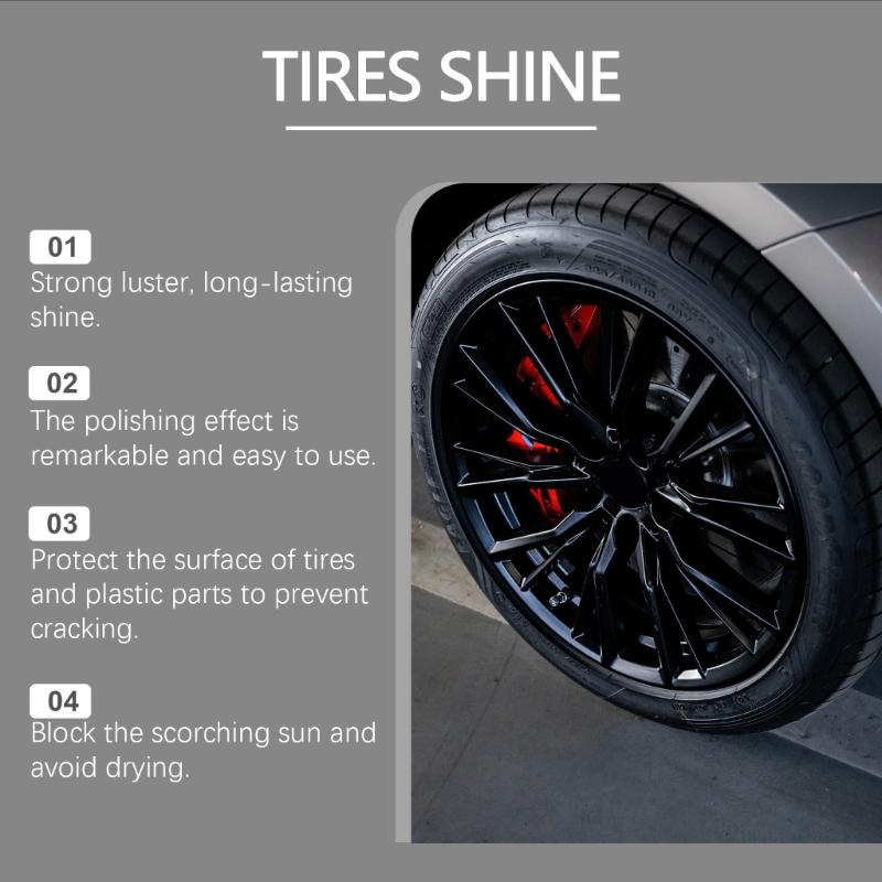 120ml Car Coating Black Wet Look Tire Polisher Shine Dressing Tire Dressing Sprayer Polishing Brightener