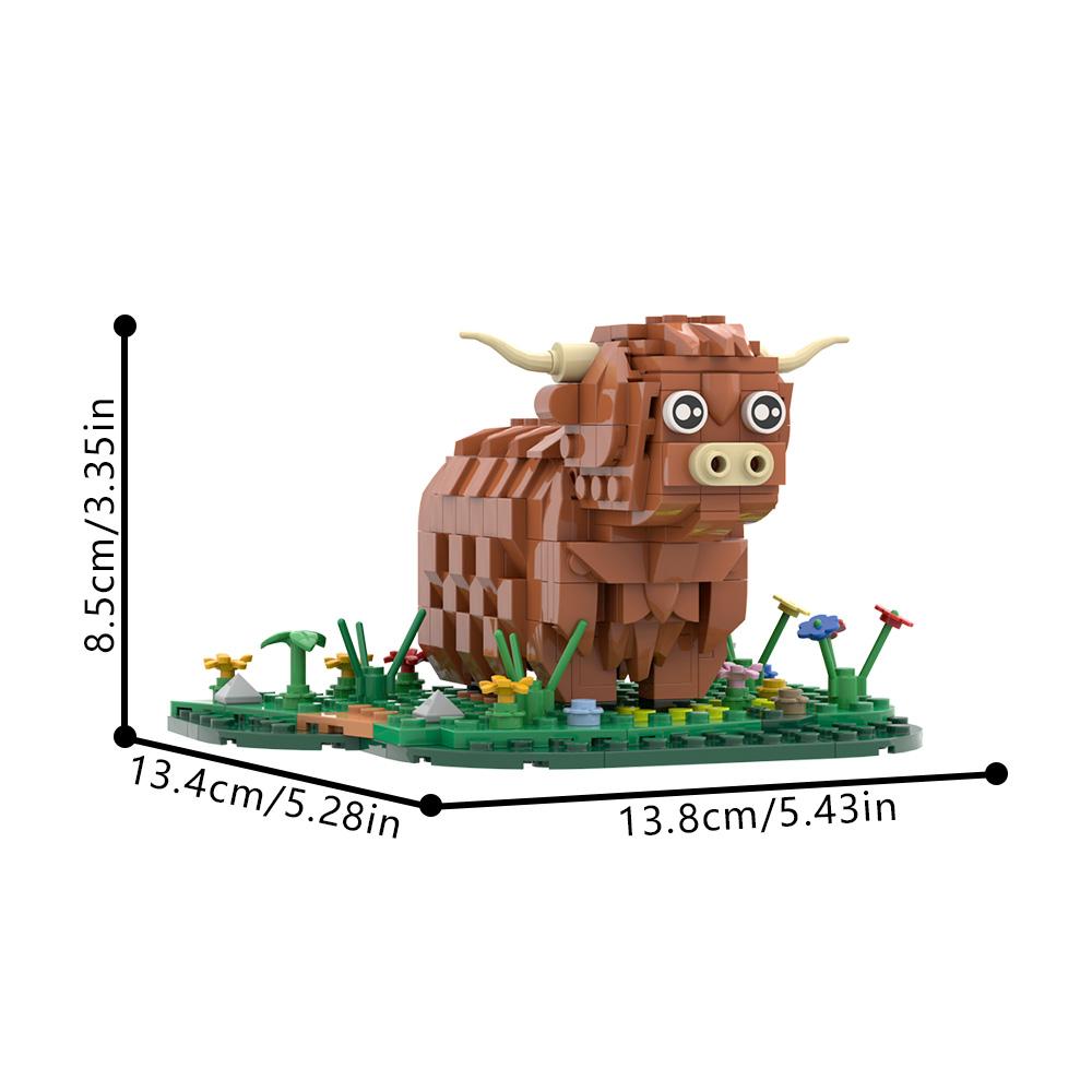 MOC Schotse Hooglander Bouwstenen Model Schotland Hooglandvee kyloe Dier Bakstenen Assembleren Educatief Speelgoed Kinderen DIY Cadeaus
