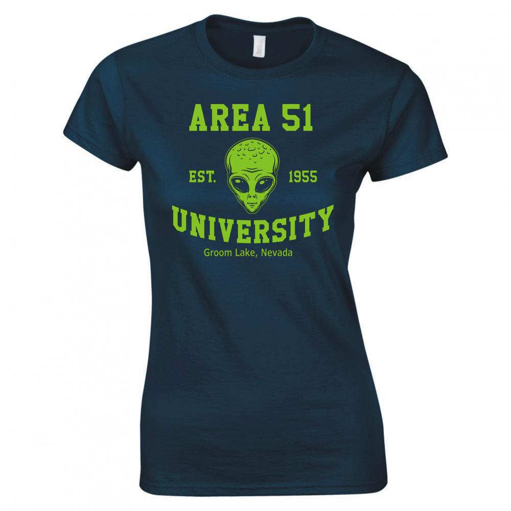 Funny Area 51 University Ladies Skinny Fit TShirt S