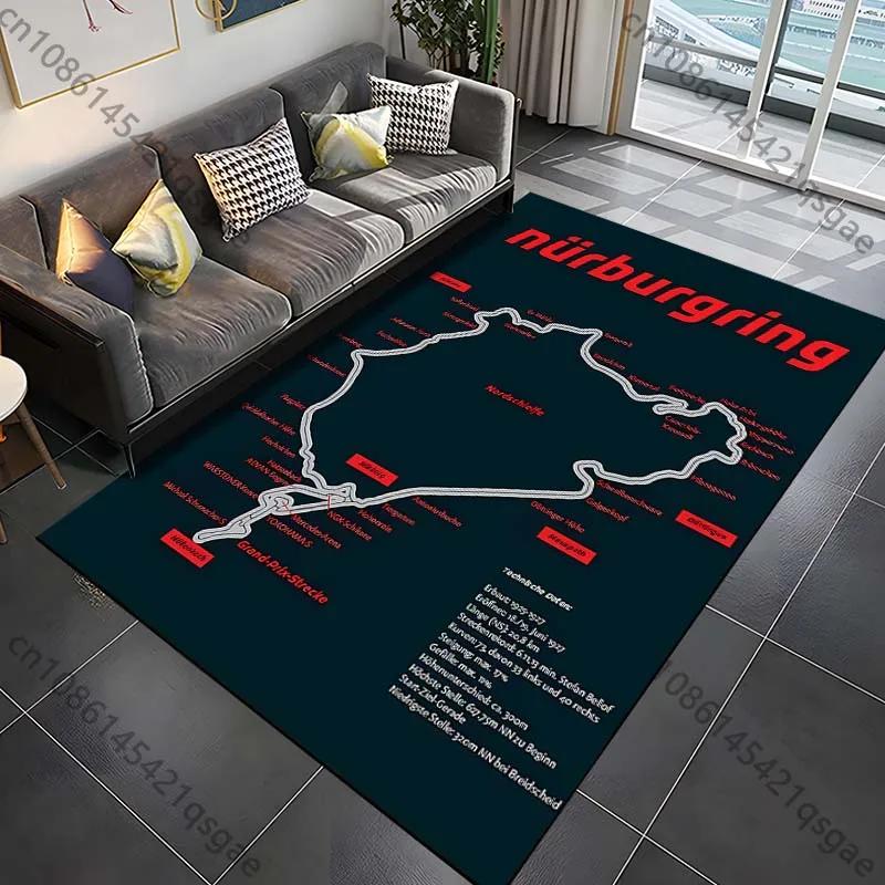 Nürburgring F1 Track Rug Bedroom & Living Room Carpet, Creative Door Mat & Home Decor Area Rug