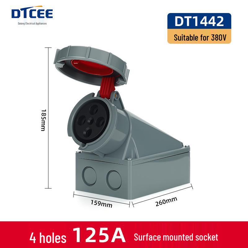 IP67 Three-Phase Industrial Plug Socket: 63A/125A, Waterproof, Aviation Plug, Male-Female, 3/4/5 Core.