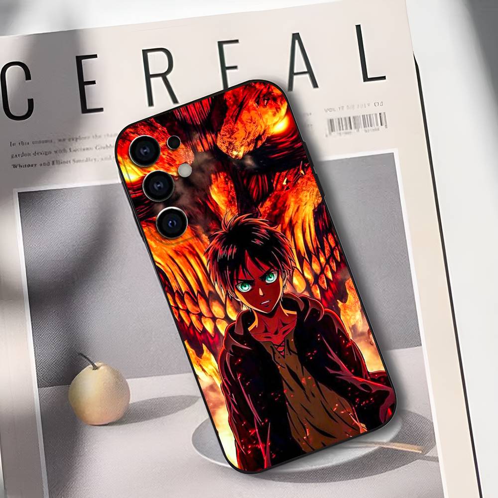 E-Eren Yeager A-Attack On T-Titans Phone Case For Samsung S25,S24,S21,S22,S23,S30,Ultra,S20,Plus,Fe,Lite,Soft Black Cover