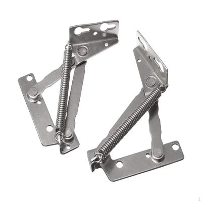 2x 80 Degree Foldable Lifting Brackets Cabinet Hinge Self Locking Durable Multipurpose Folding Bed