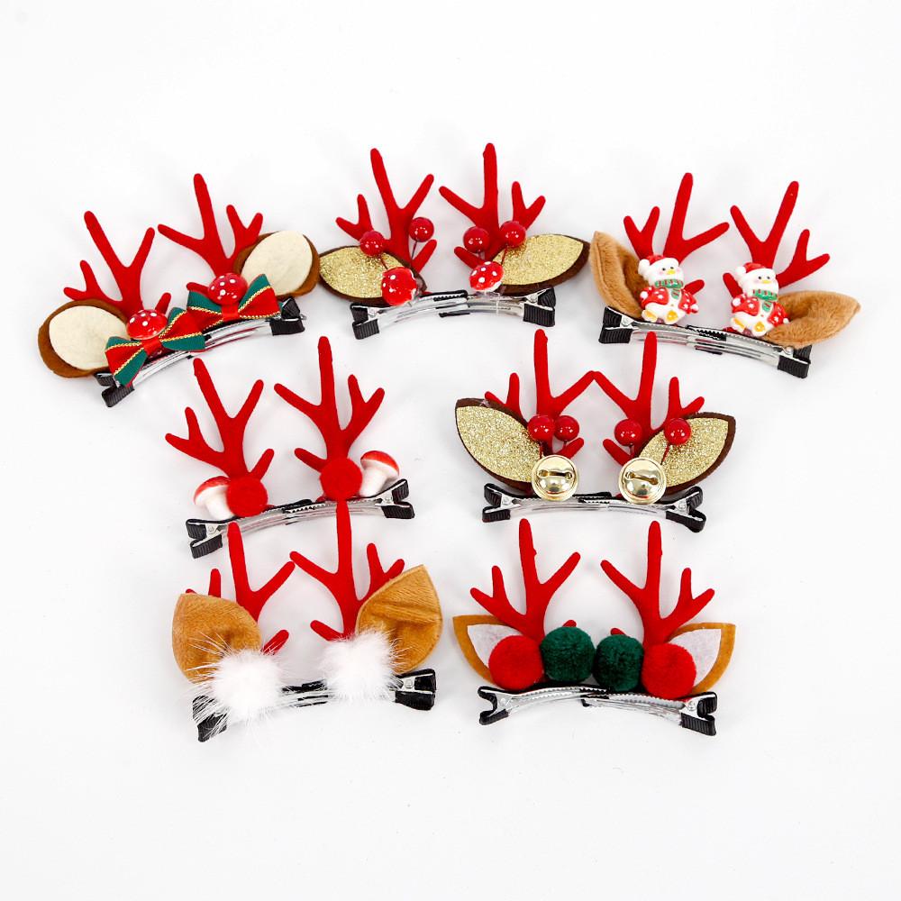 Christmas Hair Stylish Accessories With Cute Plush Antlers And Festive Decorations Women For