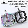 WEST BIKING Aluminum Alloy Bicycle Pedals Double DU Bearing 3 Perrin Chromium-molybdenum Steel Shafts MTB Road Bike Accessories