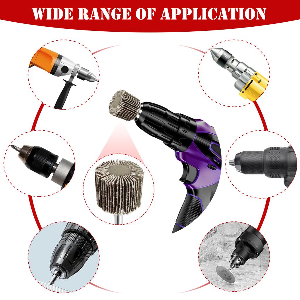 20 Pcs 80 Grits Flap Wheel Sander Set 1/4 Inch Shank Sanding Wheel for Drill Electric Grinder for Metal Woodworking Tools