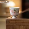 2pc/lot Hand-painted Peach Blossom Periwinkle Teacup Luxury Tea Bowl Mug Tea-tasting Fragrance Cup Chazhan Master Cups Gift 35ml