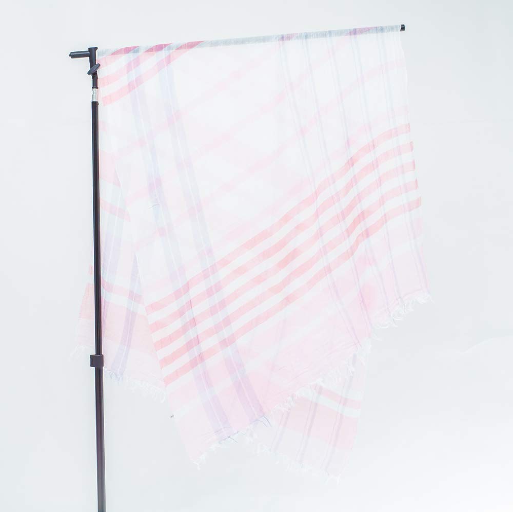 Banshu weave shuttle pink stole,