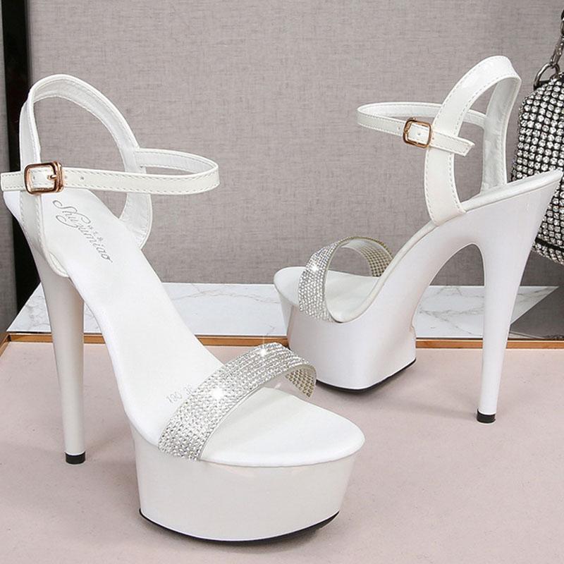 Sandalias con cinturón de una palabra para mujer, nueva moda de verano, Red roja, tacones altos sexis, tacones de aguja, tacón de 13cm, plataforma de 3cm LFD