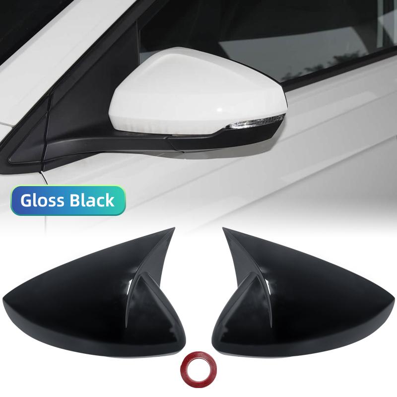 

2pcs Rearview Mirror Caps Cover Glossy Black Sticking For Volkswagen VW POLO 2018 2019 2020 2026 2026 2026