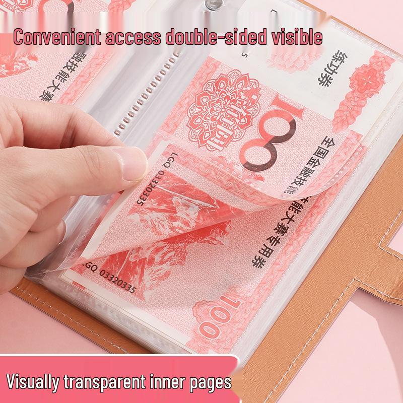 Międzynarodowy album oszczędnościowy na gotówkę A6: Księga do przechowywania banknotów o dużej pojemności i księga rachunkowa