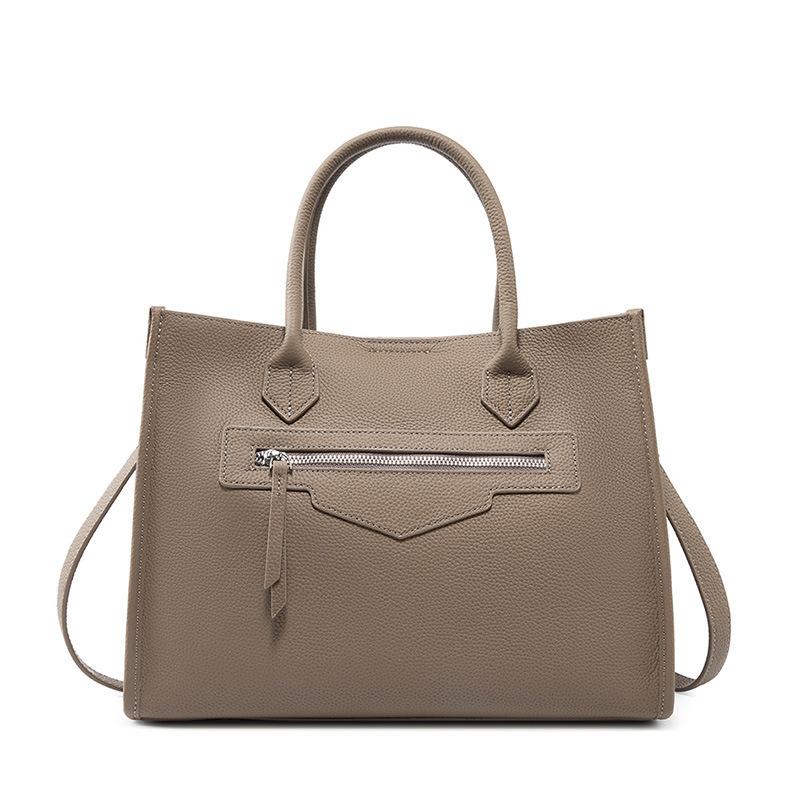 Large Bag, Tote Bag, Large Capacity Women S Leather Handbag Design, High Sense Commuting Computer Document Women S Bag серый