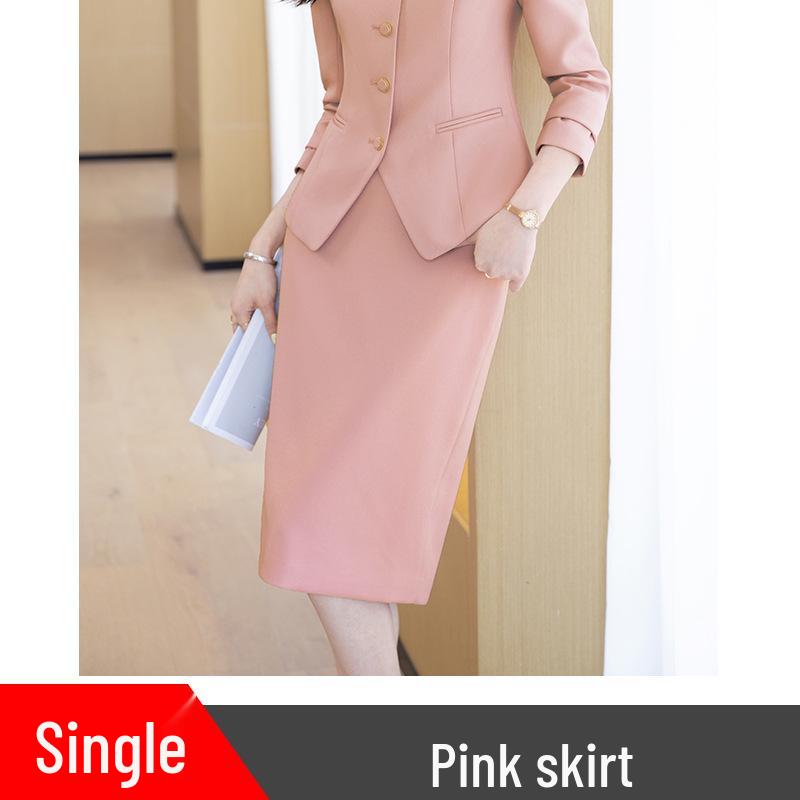 Women's Professional Formal Suit Skirt Set: Elegant Work Apparel for Receptionists