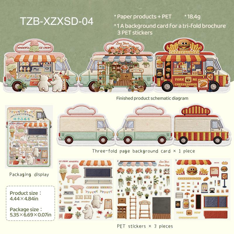 Tiny Treasure Shop Series Vintage Coffee Bread Flower Landscape Sticker Creative DIY Journal Material Collage Stationery