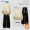 Jeanswest Men's 2025 Winter Fleece-Lined Hoodie & Pants Set