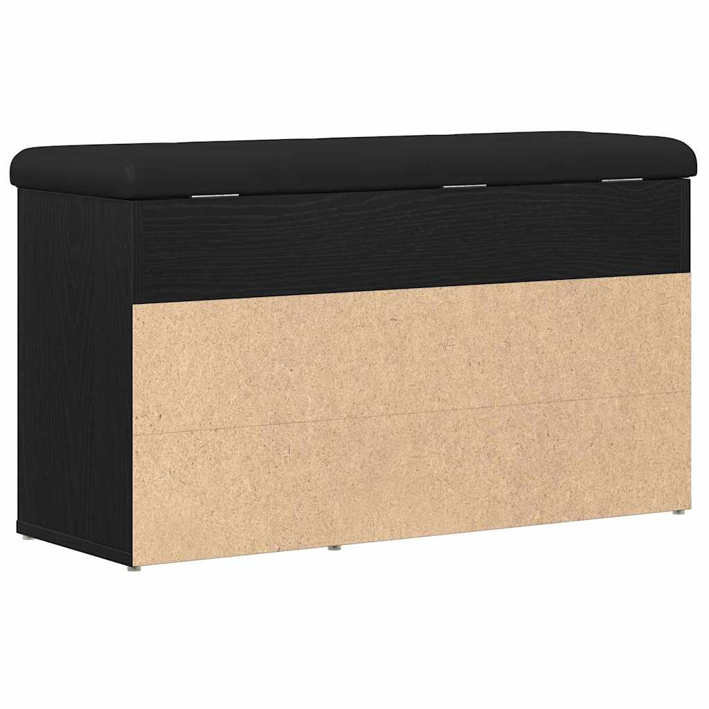 Shoe Bench with Shelf Black 80 x 30 x 45 cm Engineered Wood