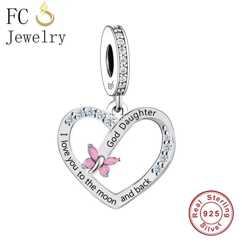 

FC Jewelry Fit Original Charm Bracelet 925 Silver Granddaughter I Love You To The Moon And Back Bead For Making Women Berloque