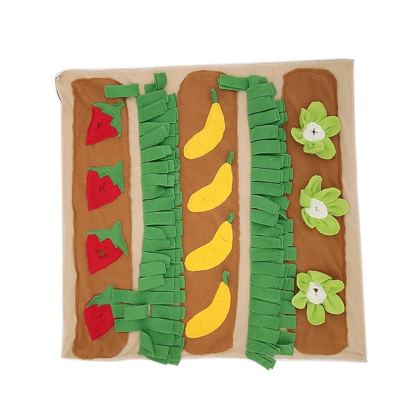 

Pet Sniffing Mat: Rustic Vegetable Patch Training Toy for Dogs and Cats. Relieves Boredom and Promotes Educational Feeding. 60x60CM