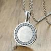 Men's Gold & Silver Stainless Steel Pendant with Cubic Zirconia - PN-627
