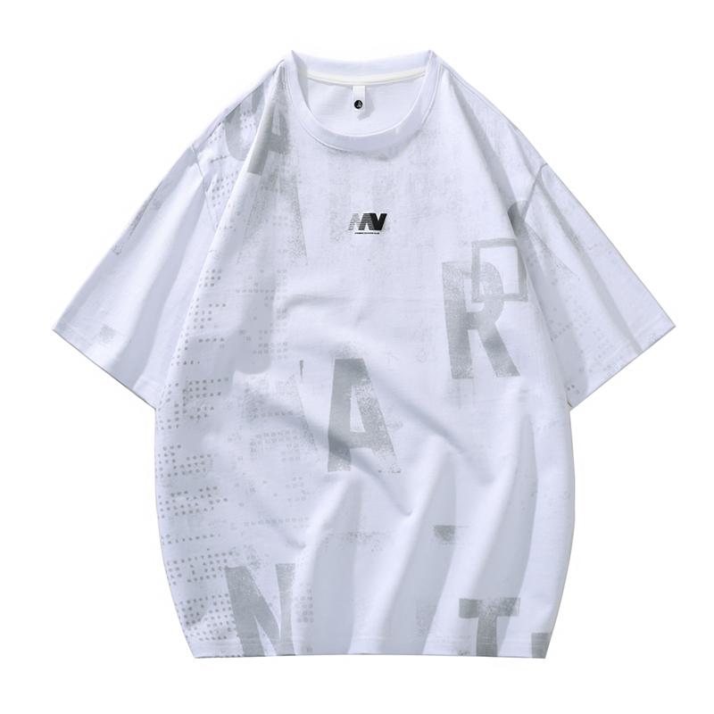 Summer Men's Loose Short-sleeved T-shirt Tops Quarter-sleeved Round Neck Half-sleeved T-shirt