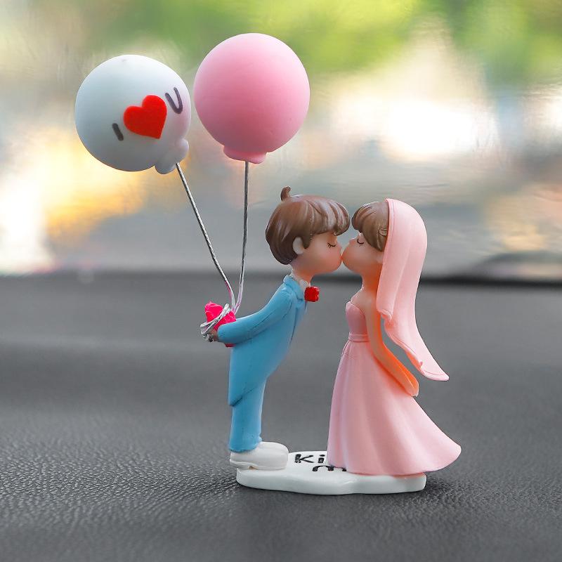 Cute And Creative Couple Decoration For Car Interior New Trendy Cartoon Style Mirror Pendant For Girls