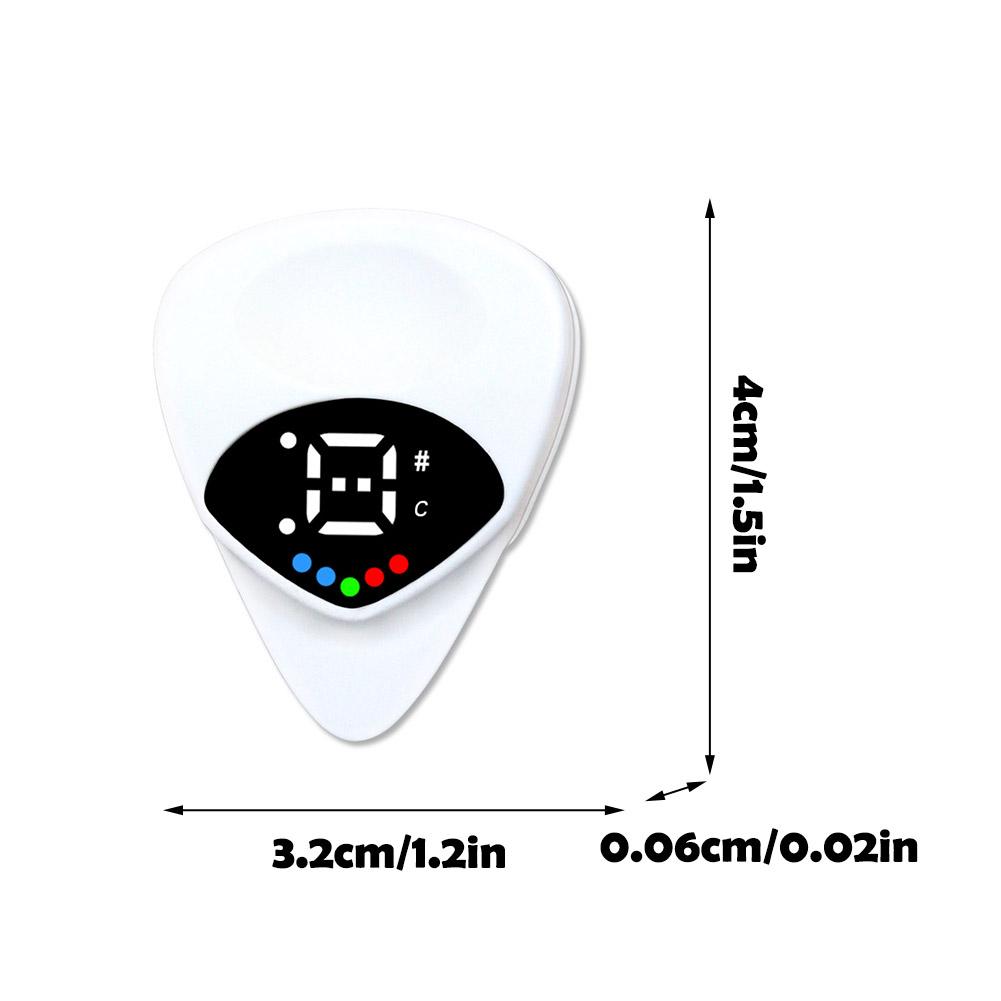 Portable Guitar Pick & Tuner Combo 2-in-1 Functionality with Guitar Pick Folk Guitar & Ukulele Tuner 12-Tone Equal Temperament