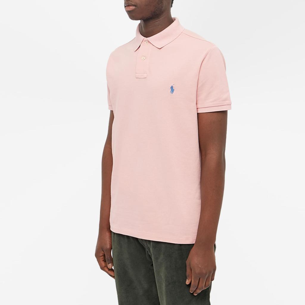 Polo Ralph Lauren Solid Pattern Embroidered Short Sleeve Polo Shirt Men tops Pink 710680784-284