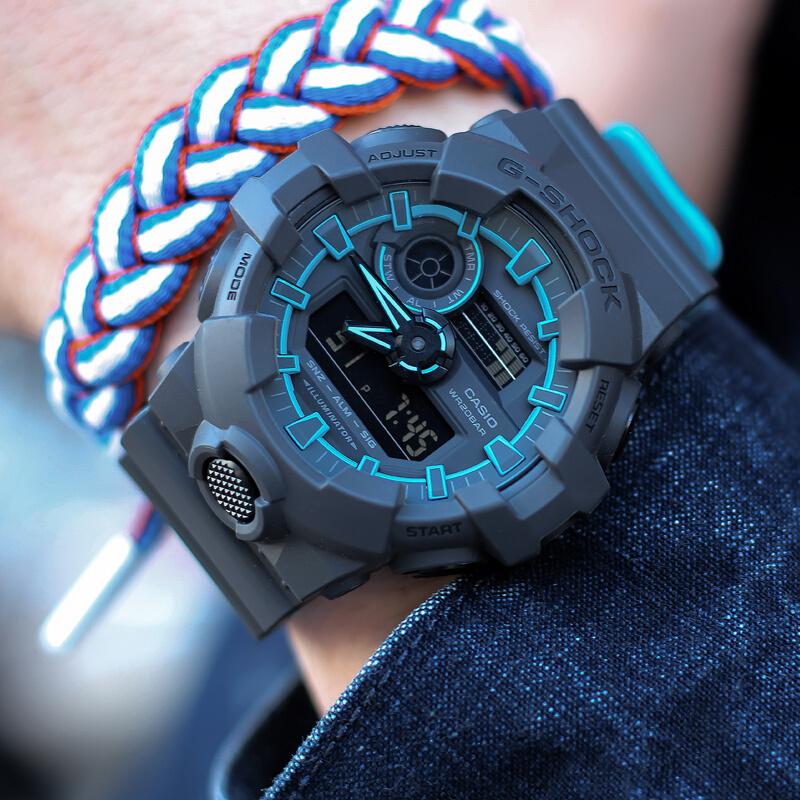 Casio Erkek Sıvı Kristal/Analog Çift Ekran Serisi Siyah Saat GA-700SE-1A2 GA-700SE-1A2