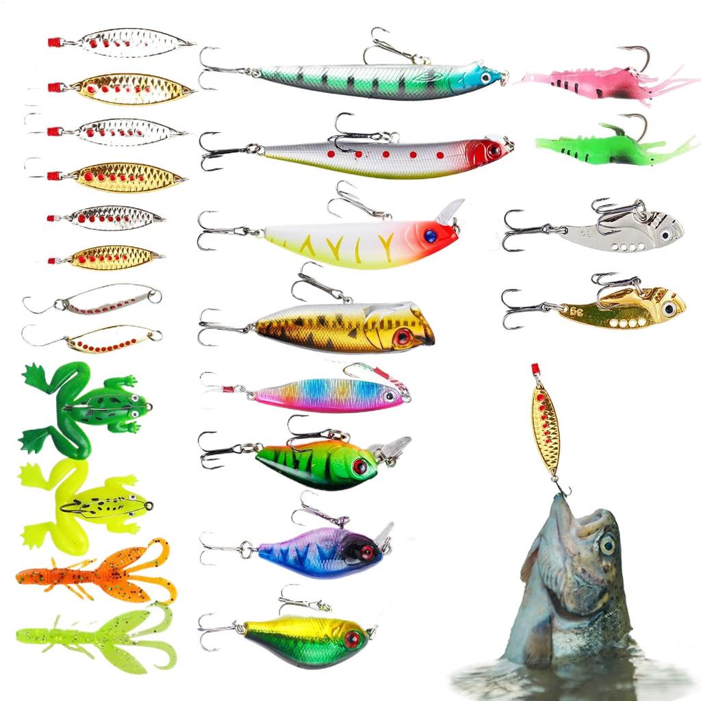 Fishing Countdown Calendars Adventure Calendar Fish 24 Days Christmas Fishing Tackle Lure Gear Set For Adult Men Teen Boys Gift