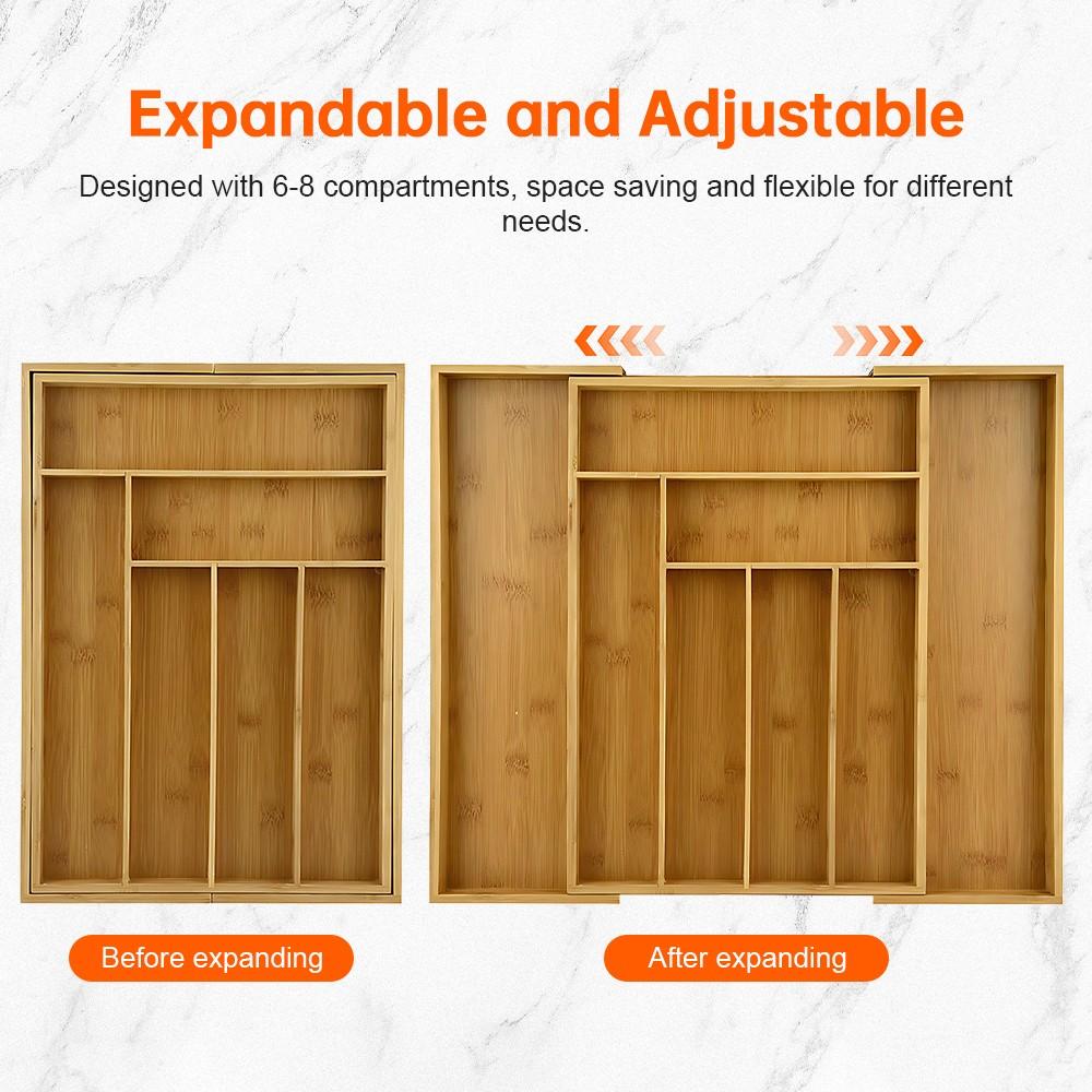 Expandable Kitchen Drawer Organizer, Organizer Tray Multifunctional for Office Desk Kitchen Organizer and Storage