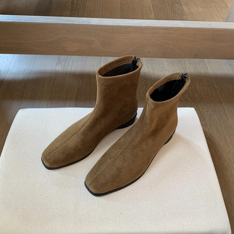 

Vintage Martin boots women s head suede versatile thick heel heightening thin boots autumn and winter short boots 40