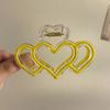 Acrylic Love Hair Claw Clip for Girls Korean Colorful Transparent Head Shark Hairpin Women Hair Accessories Crab Clip