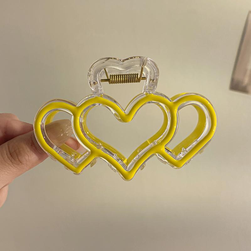 Acrylic Love Hair Claw Clip for Girls Korean Colorful Transparent Head Shark Hairpin Women Hair Accessories Crab Clip