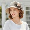 Breathable Flower Sun Fisherman Hat Sunscreen Linen Sunshade Basin Cap  Outdoor