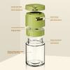 Glass Salt Dispenser with Portion Control Press-Type Shaker for Precise Salt Spice Dispensing 180ml Easy-Fill Wide Mouth Condiment Bottle