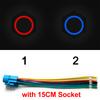 16/19/22mm Bicolor LED Metal Push Button Switch Waterproof Car Boat 7Pin Momentary Self-reset Fixed Self-locking 6V 12V 24V 220V