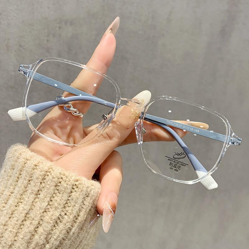 Ultralight Finished Myopia Glasses Women Men Large Frame Blue Light Blocking Optical Lenses Fashionable Minus Diopter Eyewear