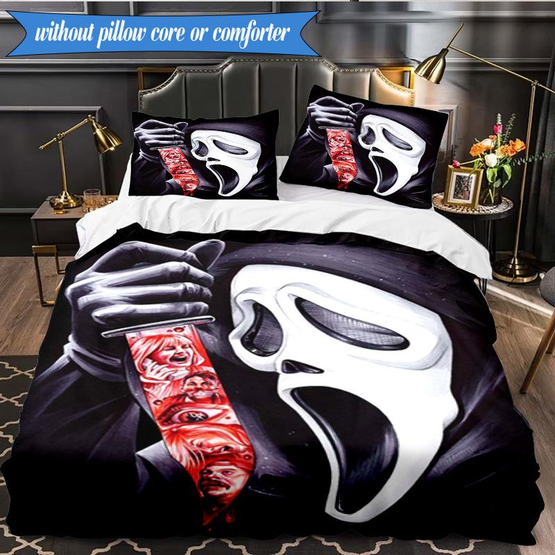Scr-eam Horror Movie 3pcs K-pop Music Group Bedding set,Ideal for Bedroom, Dormitory,Including Duvet Cover And 2pcs Pillowcases,Fan Gifts