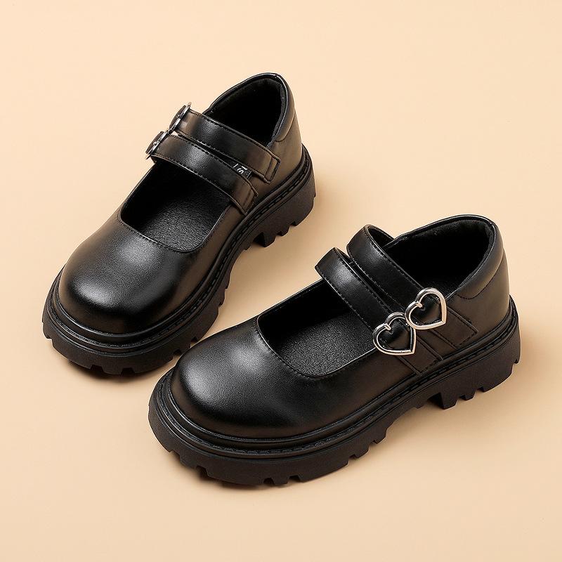 

Girls Leather Shoes for Spring and Autumn Children s Performance Shoes, Black Dance Shoes, Medium and Large Children s Leather Shoes 37