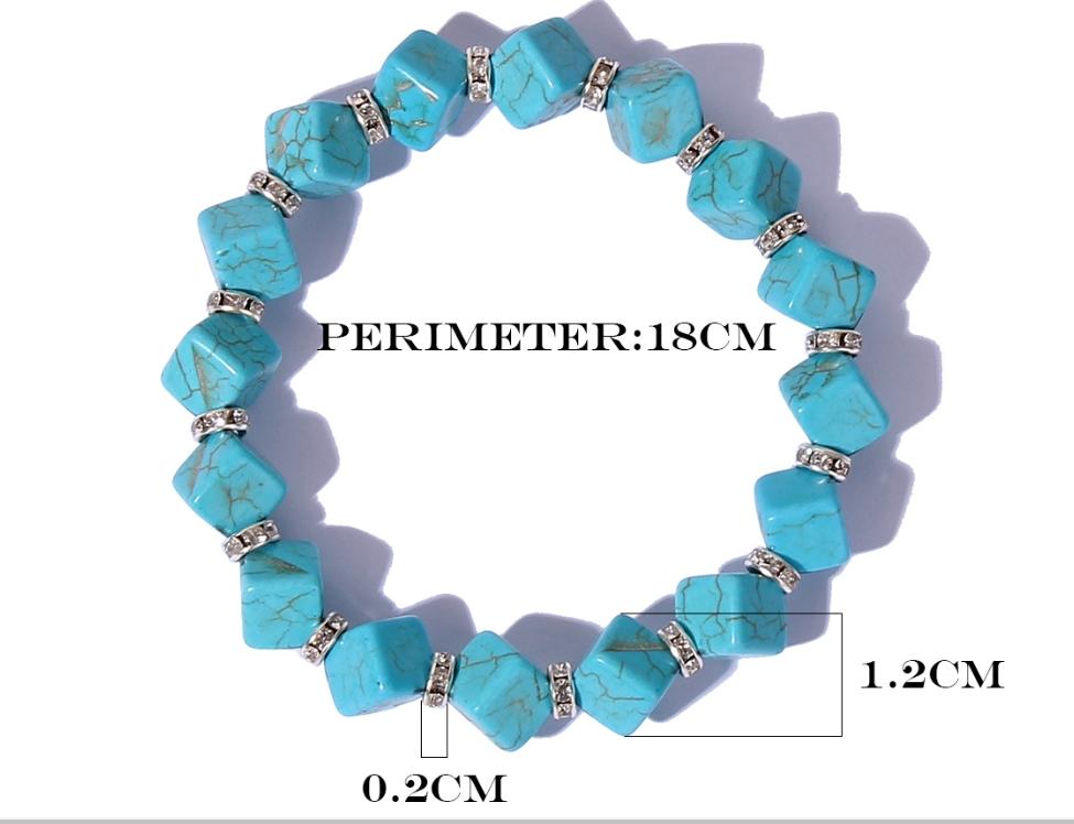 Personalized Ethnic Style Turquoise Bracelet with Butterfly Heart Number Patterns Exquisite Quality Diamond Gold Plated Bead